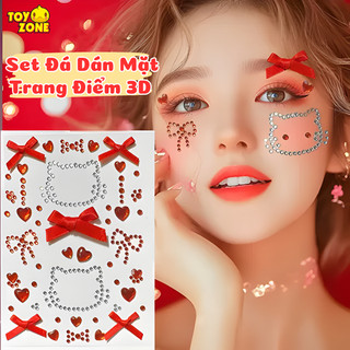 Hình Dán Sticker Đính Đá 3D Lấp Lánh Đa Dạng Kiểu Dáng Dễ Thương - Miếng Dán Trang Trí Mặt, Cơ Thể Dễ Dàng Tháo Lắp