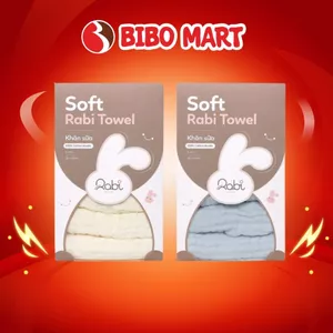 Set 5 Khăn Sữa Cotton Xô Rabi 30x30cm Sợi Tre Mềm Mịn An Toàn Với Làn Da Nhạy Cảm Của Bé - Bibomart