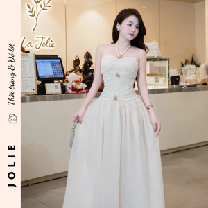 Đầm Dạ Hội Cúp Ngực Phối Bèo Tầng Dáng Xòe Sang Trọng JOLIE Thiết Kế Dự Tiệc Cao Cấp