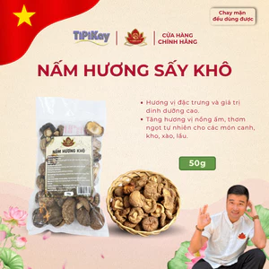 Nấm Hương Sấy Khô 50g Thơm Ngon TiPiKayShop Nguyên Liệu Nấu Món Chay Thực Phẩm Khô Healthy
