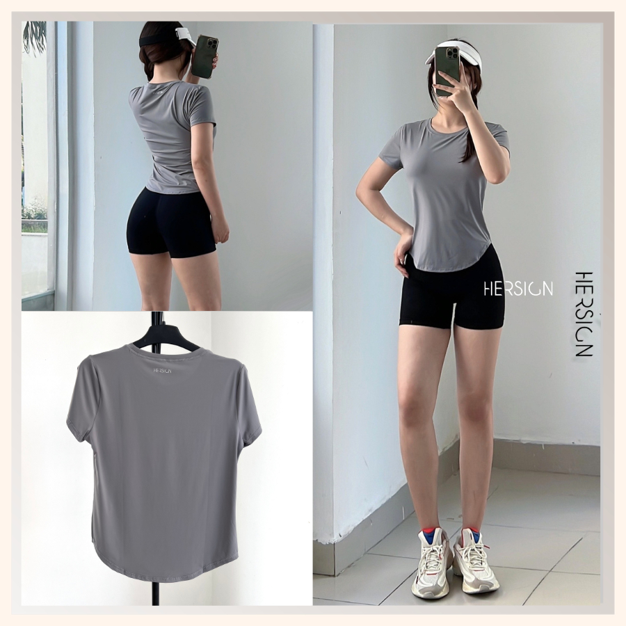 HERSIGN Set tập gym nữ Bộ đồ tập thể thao nữ chạy bộ đạp xe SMIXA35N12 BST HERSIGN OPEN AIR