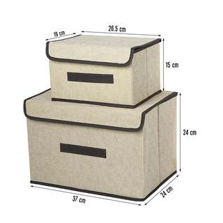 Hộp đựng đồ bằng vải đa năng gấp gọn có nắp đậy cứng cáp dùng đựng quần áo đồ chơi tiện lợi