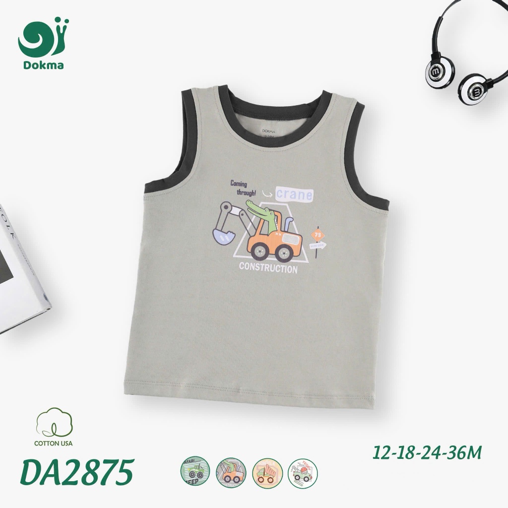 (8-13kg, 6-36M) Áo Ba Lỗ Dokma Thoáng Mát Bé Trai, Bé Gái DA2192 DA2875