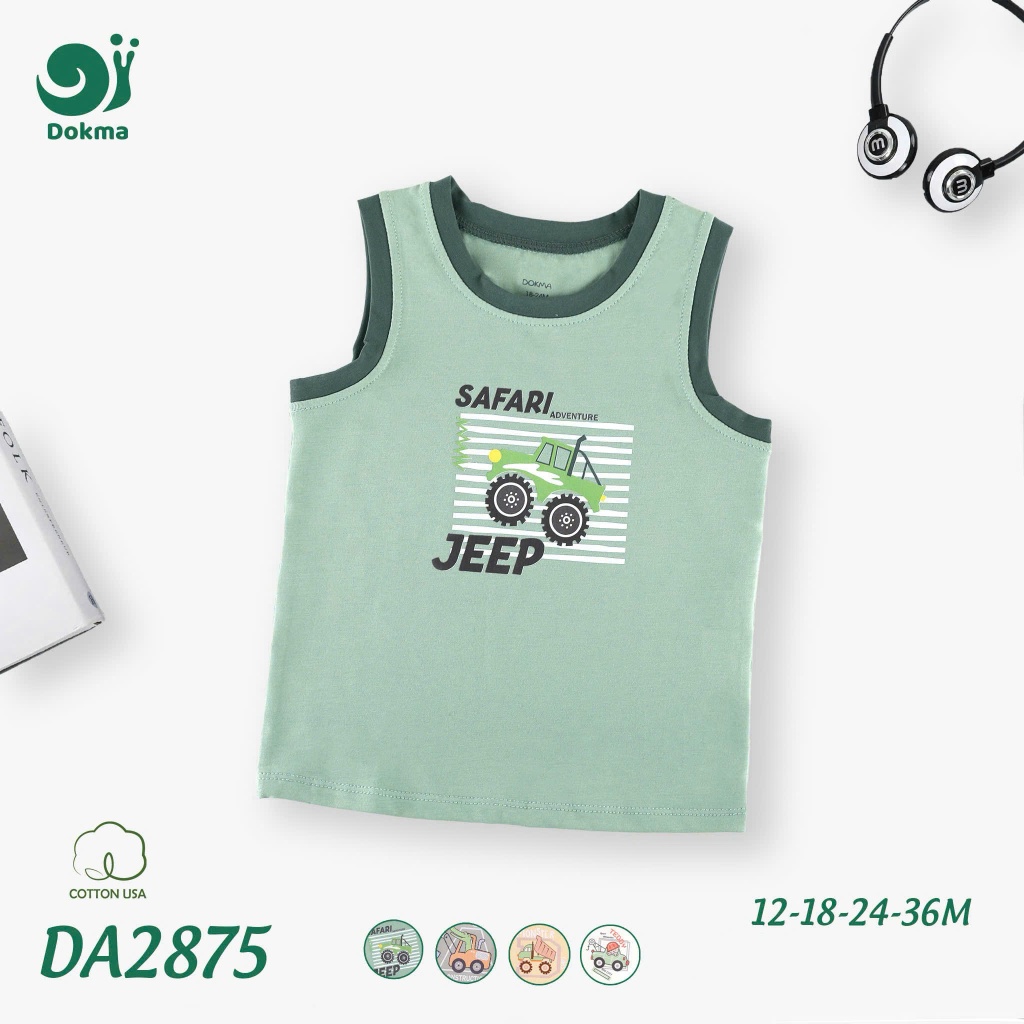 (8-13kg, 6-36M) Áo Ba Lỗ Dokma Thoáng Mát Bé Trai, Bé Gái DA2192 DA2875