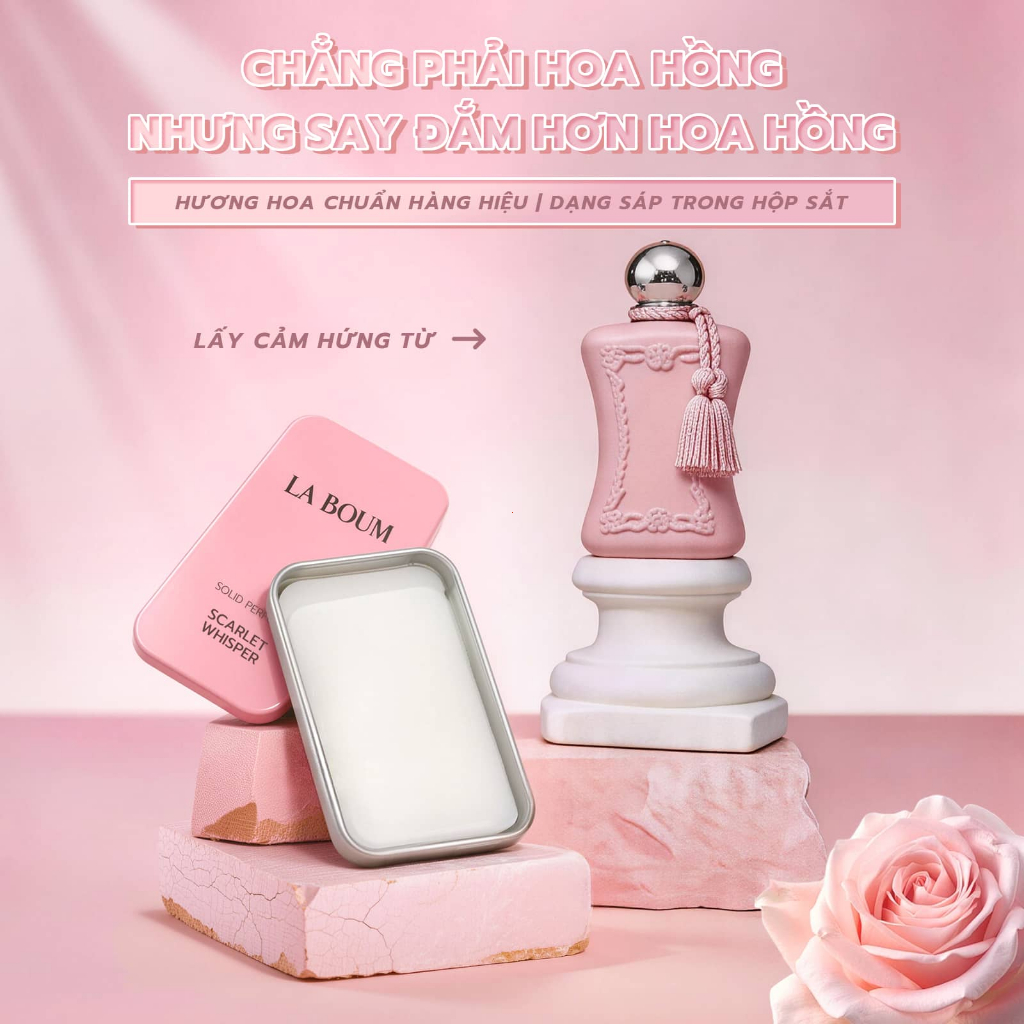 Nước Hoa Khô Dạng Sáp LA BOUM Solid Perfume 10g Hương Thơm Ngọt Ngào, Lâu Trôi - Thiết Kế Nắp Trượt Tiện Lợi