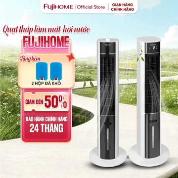 Quạt tháp làm mát hơi nước Nhập Khẩu Fujihome, quạt không cánh điều hòa không khí 3 chế độ gió lọc không khí ion
