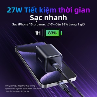 [Nexode] Bộ sạc UGREEN Mini GaN 45W 1 USB C Nexode Bộ sạc nhanh nhanh cho Samsung S25 Ultra S24