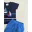 Bộ Cộc Bé Trai Thêu Họa Tiết Thuyền Buồm - Chất Cotton Mồ Hôi, Bé Thoải Mái Vận Động Cả Ngày