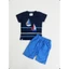 Bộ Cộc Bé Trai Thêu Họa Tiết Thuyền Buồm - Chất Cotton Mồ Hôi, Bé Thoải Mái Vận Động Cả Ngày