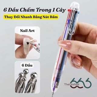 Bút Chấm Bi Nail 5 Đầu 5 Size Đa Năng – Bút Dotting Tool Vẽ Hoa, Chấm Bi, Tạo Họa Tiết Nail Art Tiện Lợi THEGIOINAIL666