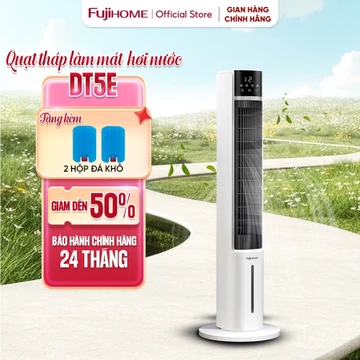 Quạt tháp làm mát bằng hơi nước tích hợp lọc không khí Ion Fujihome AC-DT5E, quạt điều hoà không khí 3 chế độ gió