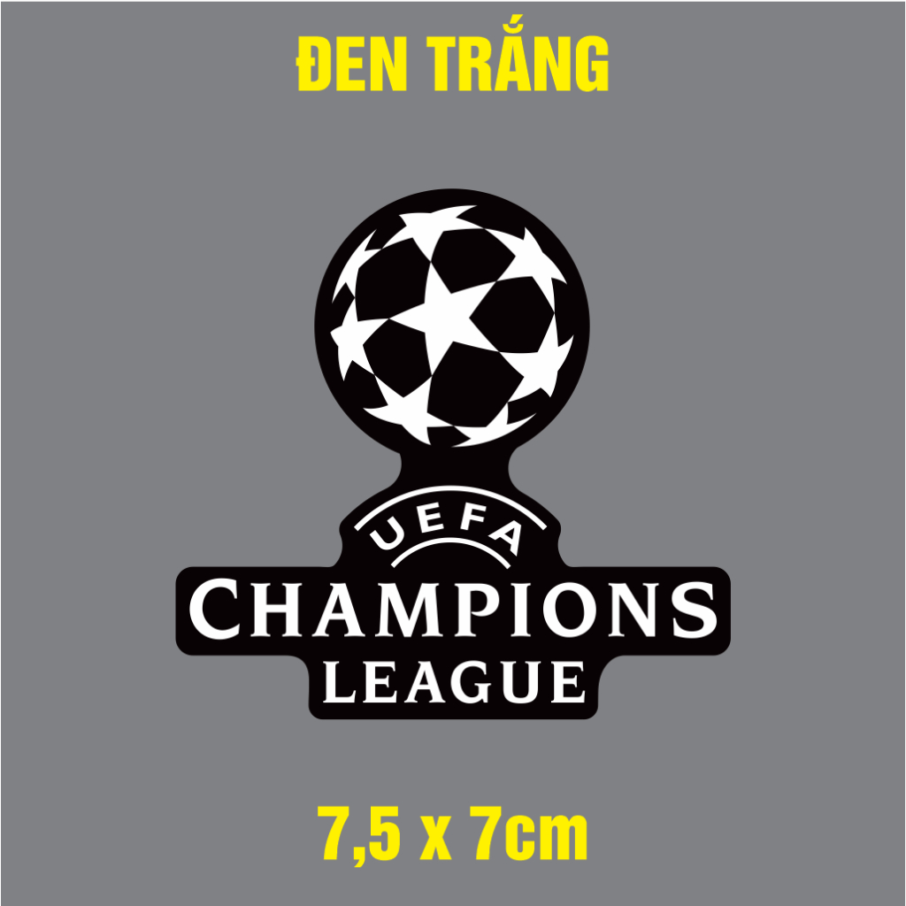 LOGO UEFA CHAMPION LEAGUE. Cúp C1 bóng đá Châu Âu. Decal cao cấp chống nước không bay màu