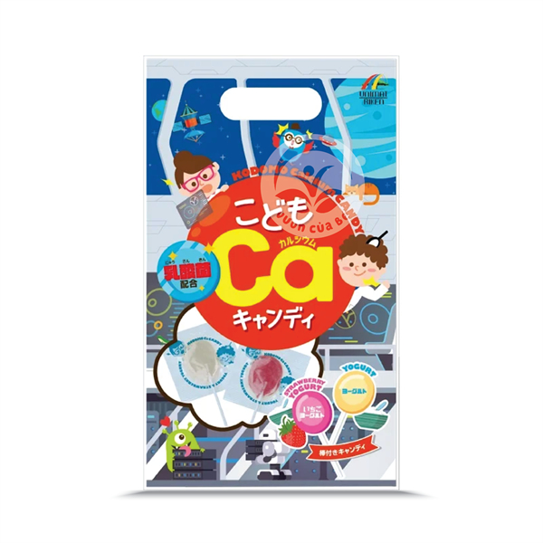 Kẹo mút UNIMAT RIKEN bổ sung Canxi, DHA, Vitamin gói 70g - Giúp bé phát triển IQ - Hàng Nhật Chính Hãng
