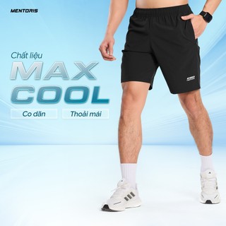Quần Đùi Nam MENTORIS Vải Gió Thể Thao, Cạp Chun Mềm Mại, Co Giãn Thoải Mái Màu Basic MSR01