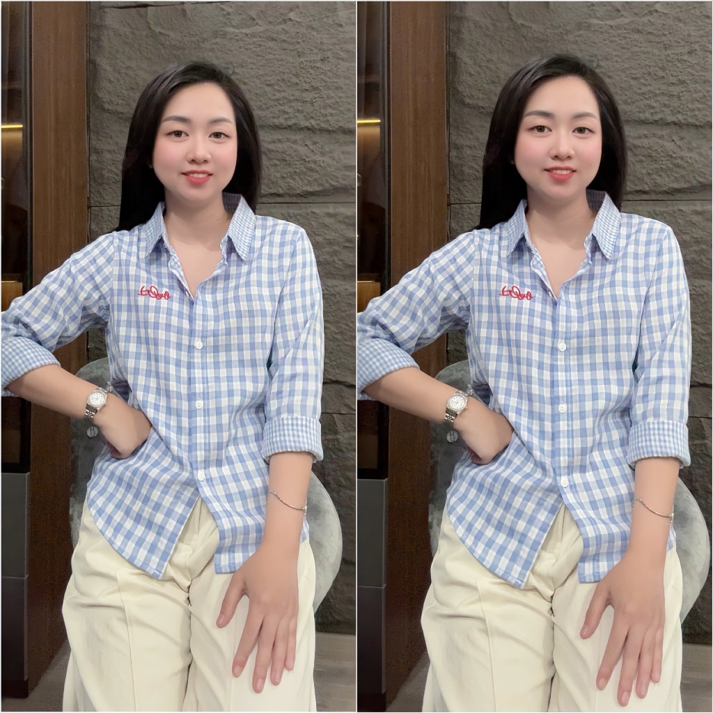 HT30. (FORM VỪA) Áo sơ mi tay dài chất linen kẻ mát, mềm đủ size 40-70kg vừa