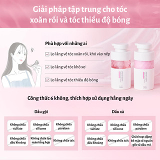 Combo Gội – Xả Keratin Giúp Phục Hồi Tóc Xoăn Rối, Khô Xơ & Hư Tổn Unlabel LAB Nhật Bản 400ml