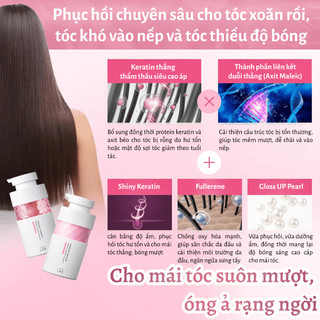 Combo Gội – Xả Keratin Giúp Phục Hồi Tóc Xoăn Rối, Khô Xơ & Hư Tổn Unlabel LAB Nhật Bản 400ml