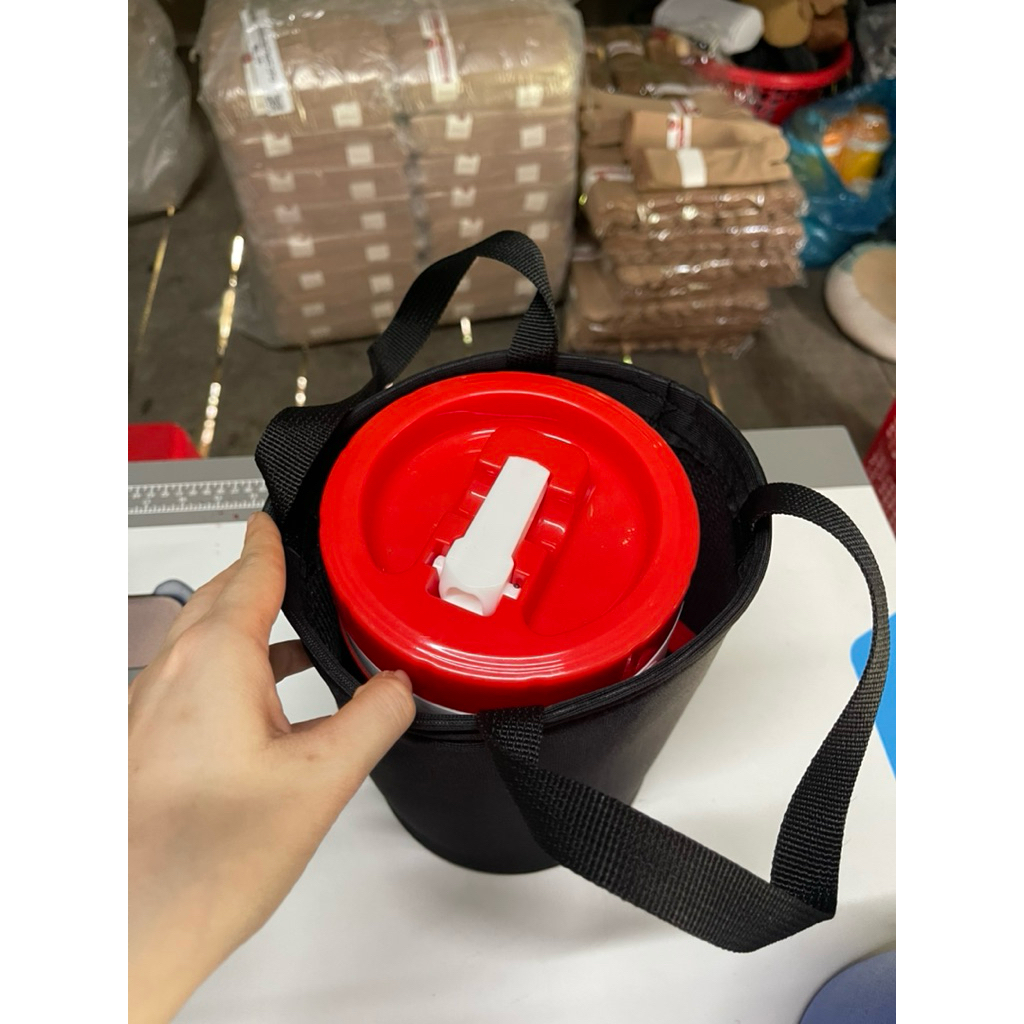 Combo 2 túi đựng phích nước đá vải bố dày dặn [BÌNH NHỰA] 1L-2L-3L-4L GIAO MÀU NGẪU NHIÊN