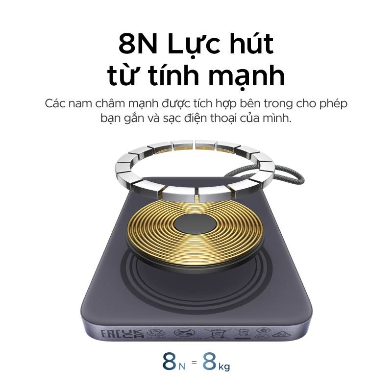 【10000mAh 30W+15W】UGREEN 10000mAh 15W Sạc từ tính Max Power Bank Xi măng hai vòng màu xám thích với iPhone 17 Series | BigBuy360 - bigbuy360.vn