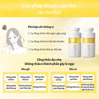 Bộ Dầu Gội Xả Bổ Sung Vitamin C Phục Hồi Tóc Hư Tổn, Dưỡng Mềm Mượt Từ Gốc Đến Ngọn Unlabel LAB 400ml