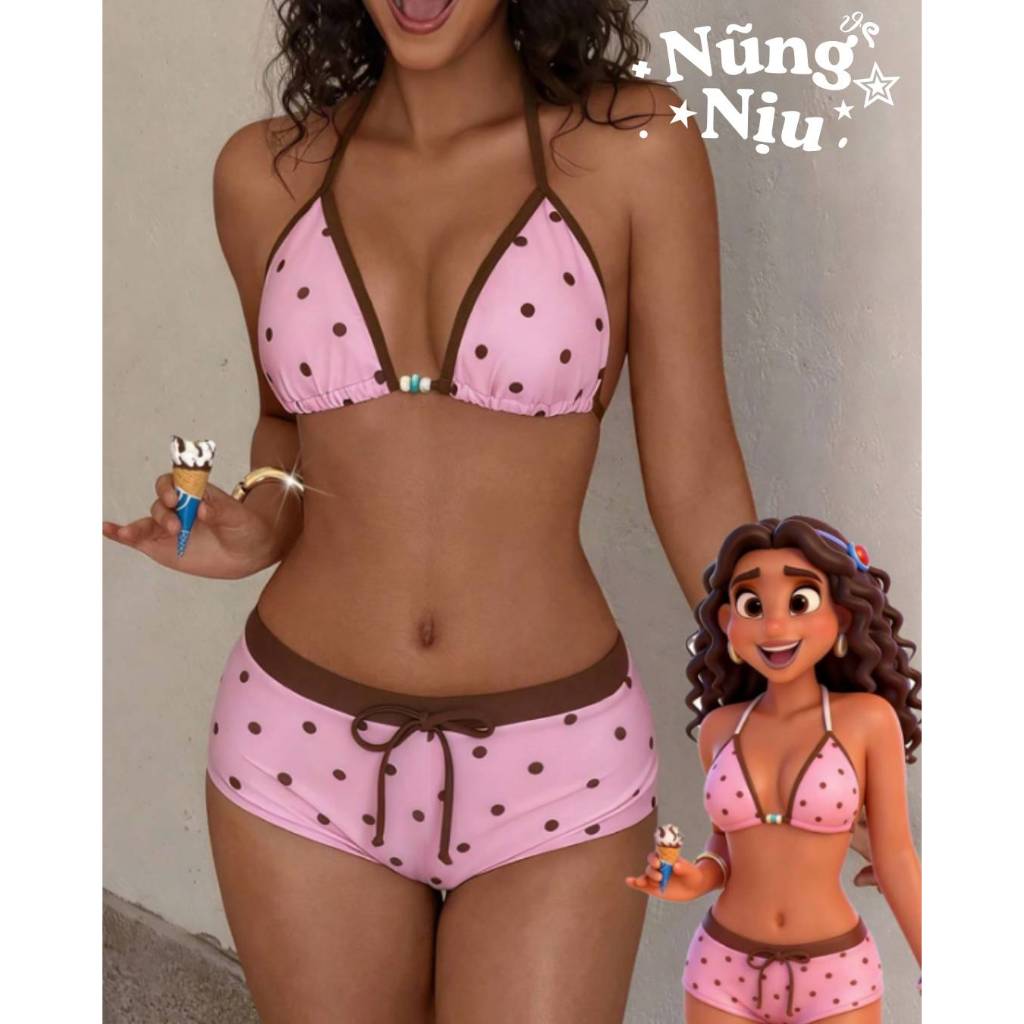 NUNG NIU - Các Mẫu Bikini 2 Mảnh Đi Biển Mùa Hè, Có Mút Ngực HOT