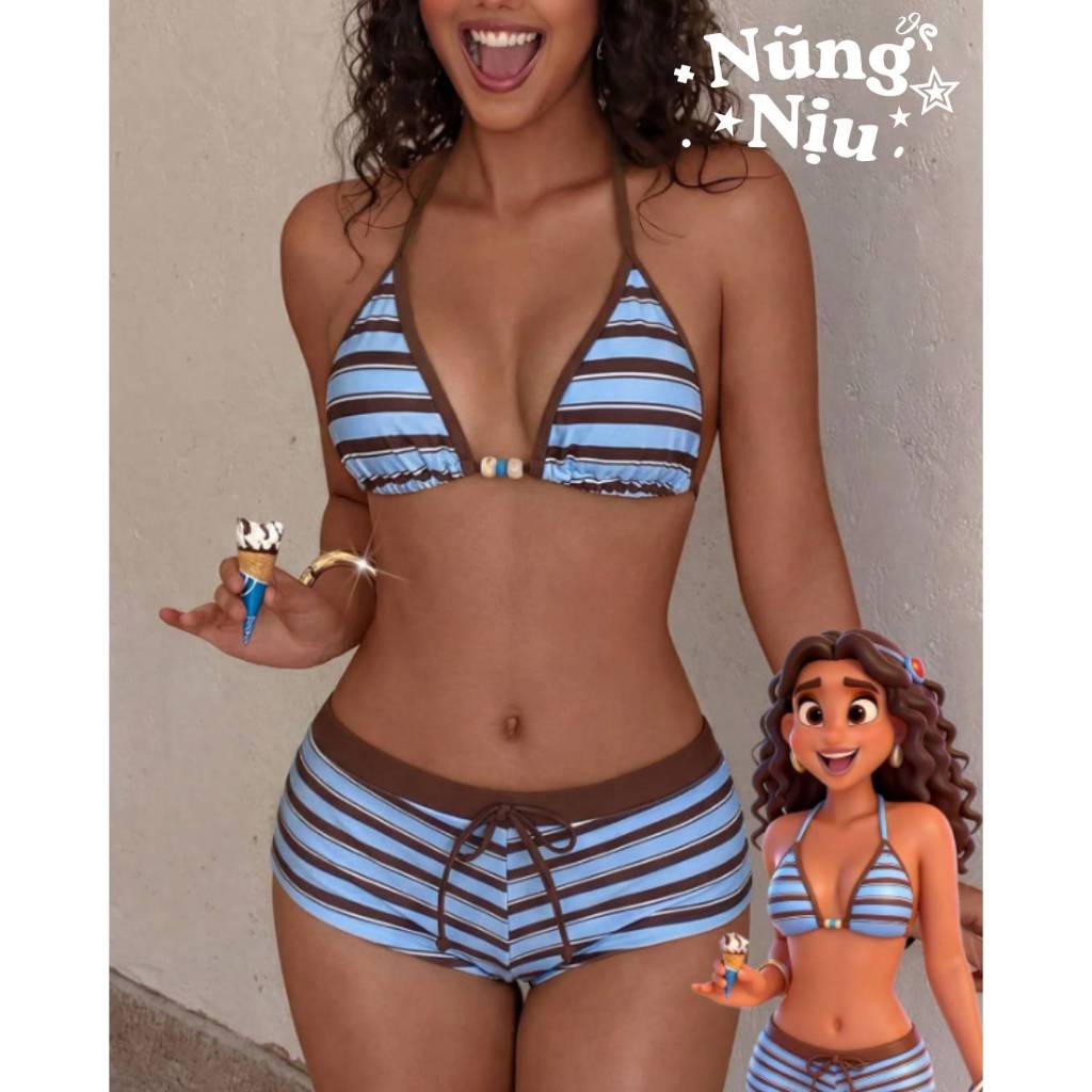 NUNG NIU - Các Mẫu Bikini 2 Mảnh Đi Biển Mùa Hè, Có Mút Ngực HOT