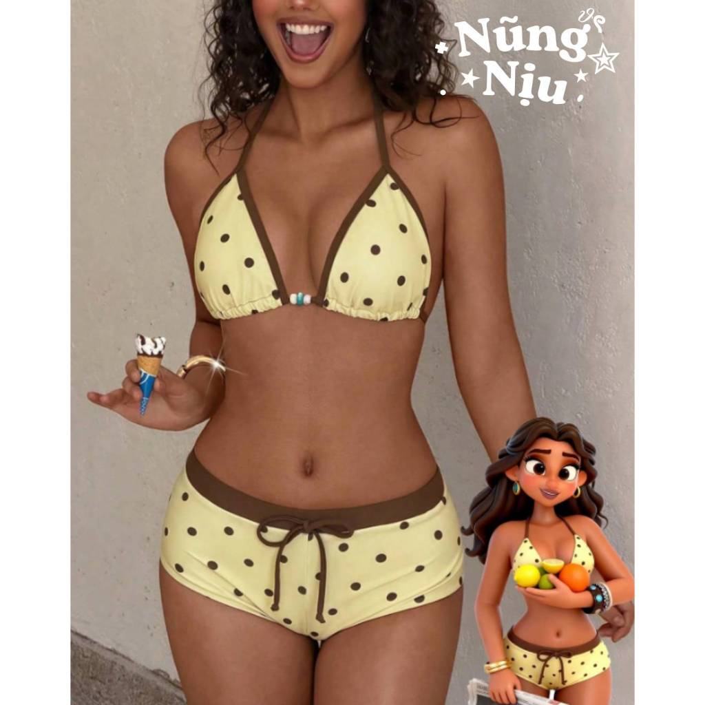 NUNG NIU - Các Mẫu Bikini 2 Mảnh Đi Biển Mùa Hè, Có Mút Ngực HOT