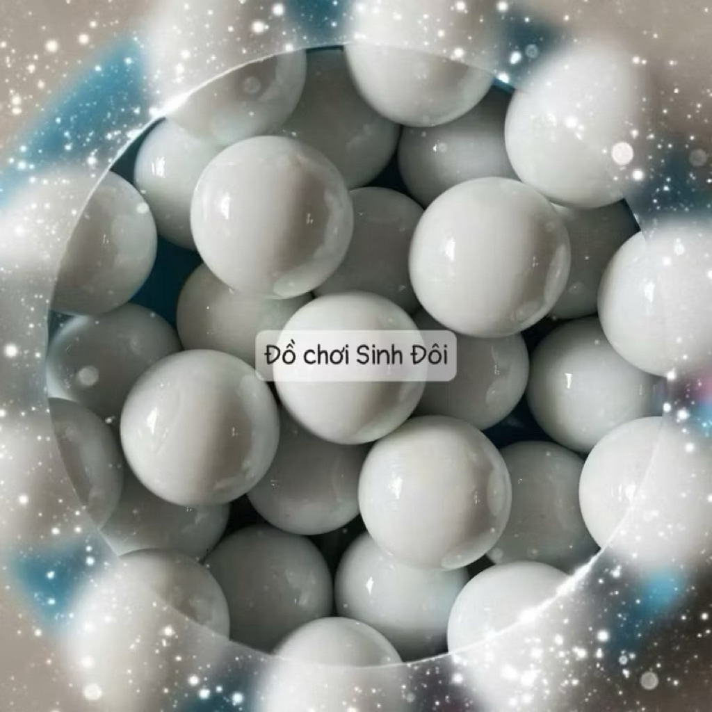 10 viên bi thủy tinh lớn 25mm màu trắng sữa - bi trang trí và sưu tầm