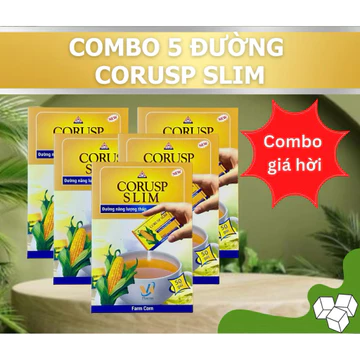 Combo 5 hộp Đường Bắp Ăn Kiêng CORUSP SLIM - Đường Ăn Kiêng (Hộp 50 gói x 2,5g)