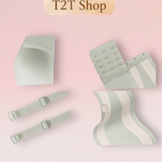 T2T Áo lót nữ su lụa sữa mềm mịn mặc áo váy ôm sát không lộ viền, áo su quây chống tụt đệm mỏng không gọng