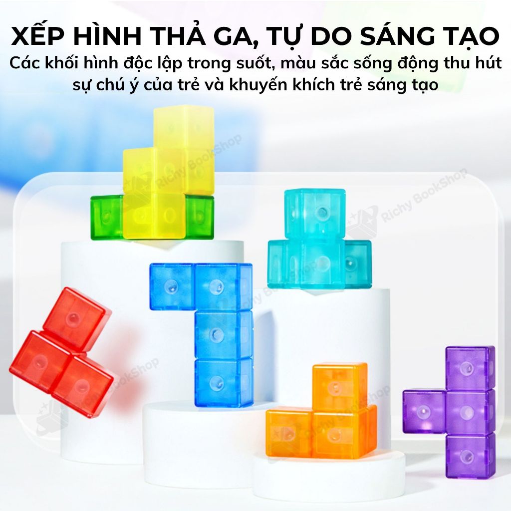 Đồ chơi khối nam châm Mideer, Mô hình lắp ráp từ tính Magnetic Cube Building Blocks