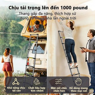 Thang Rút Đơn Chữ I Thang Rút Nhôm Inox Rút Đơn Tùy chọn (1,9–6 m) – Phiên bản nâng cấp