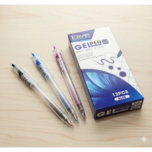 Bút Gel bấm Ngòi 0.5mm Eras E125 (Xanh/Đen/Tím)