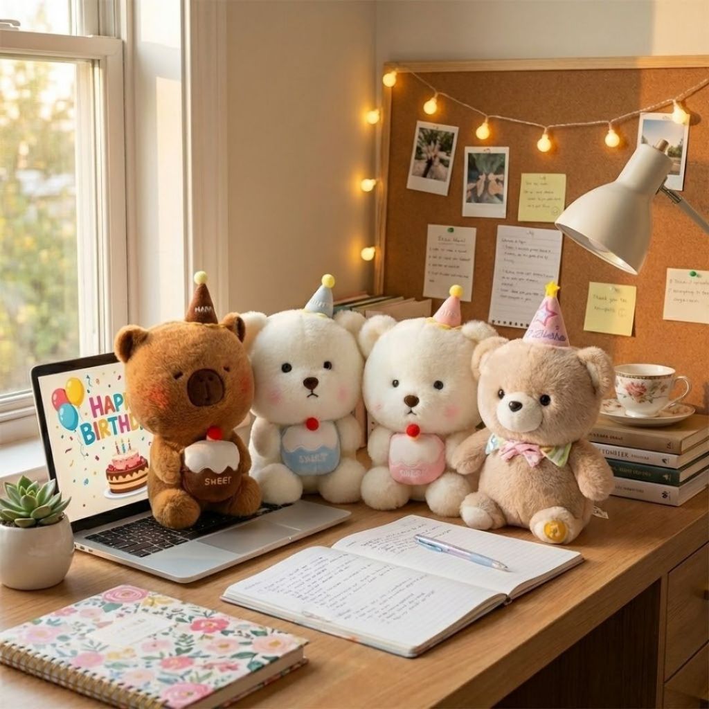 Gấu Bông Sinh Nhật  Bánh Kem,Lena,Capybara Mini Đáng Yêu Có Set Quà Tặng Sinh Nhật Cho Bé,Bạn Gái