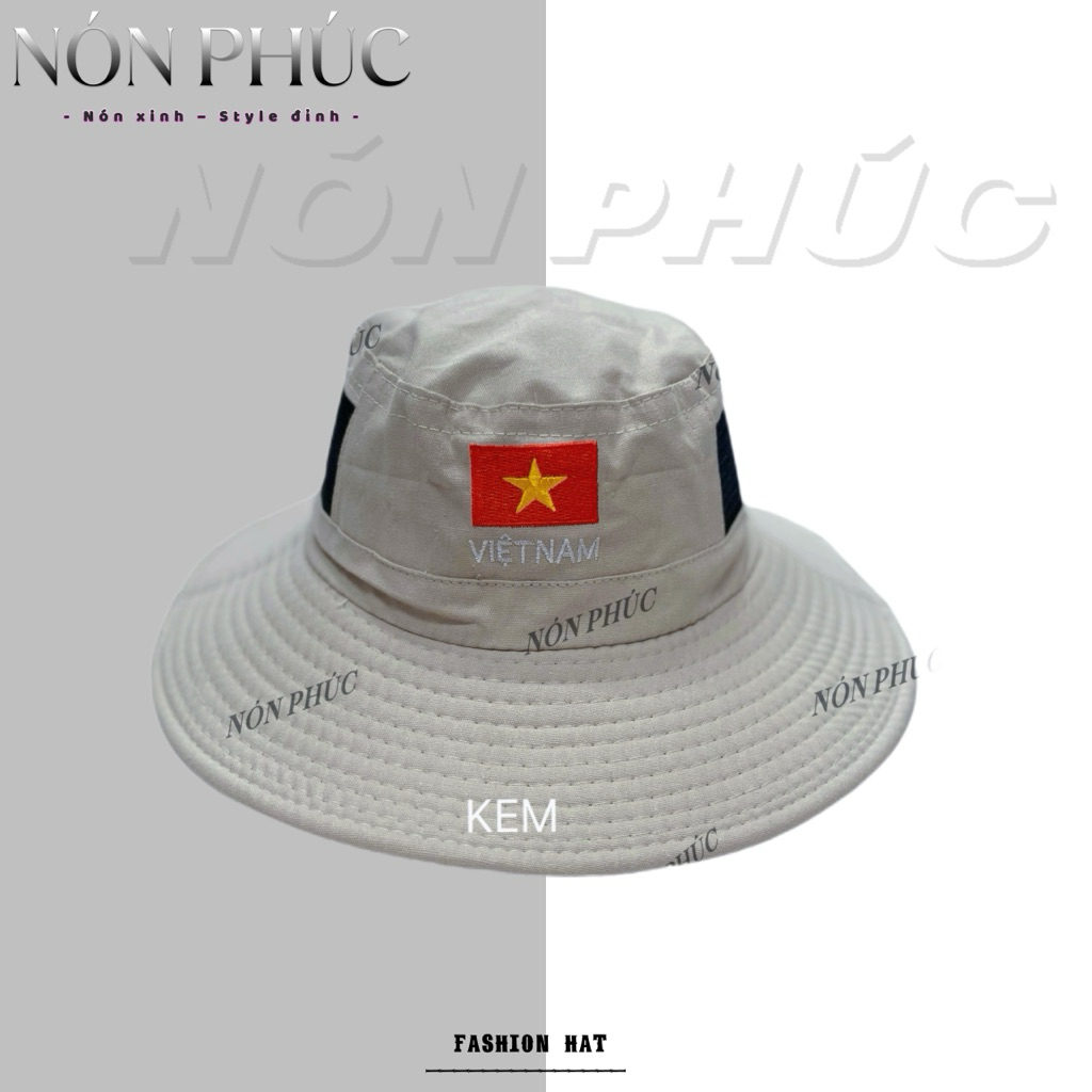 Mũ lao động,bo nam Vá Lưới Thêu Cờ VN Thoáng Khí