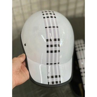 Mũ Bảo Hiểm Lưỡi Trai Sọc Kẻ Đen Trắng Thời Trang Nam Nữ