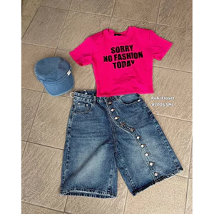 Quần jeans ngố khuy dọc