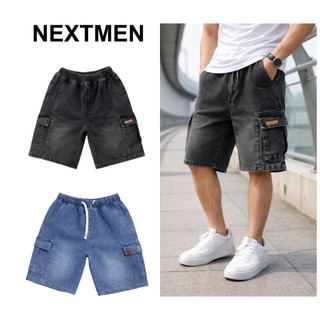 Quần Short Jean Nam 45-80Kg Ống Rộng Túi Hộp Wash Đen Co Giãn Nhẹ Năng Động | J90