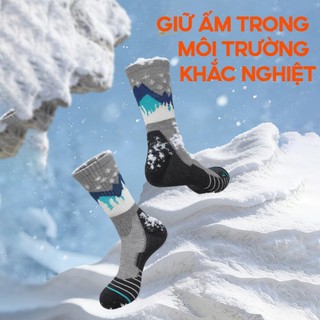 Vớ Trekking tất leo núi nam nữ chạy trail chống trượt len lông cừu Merino Wool chống phồng rộp chân kháng khuẩn tự nhiên