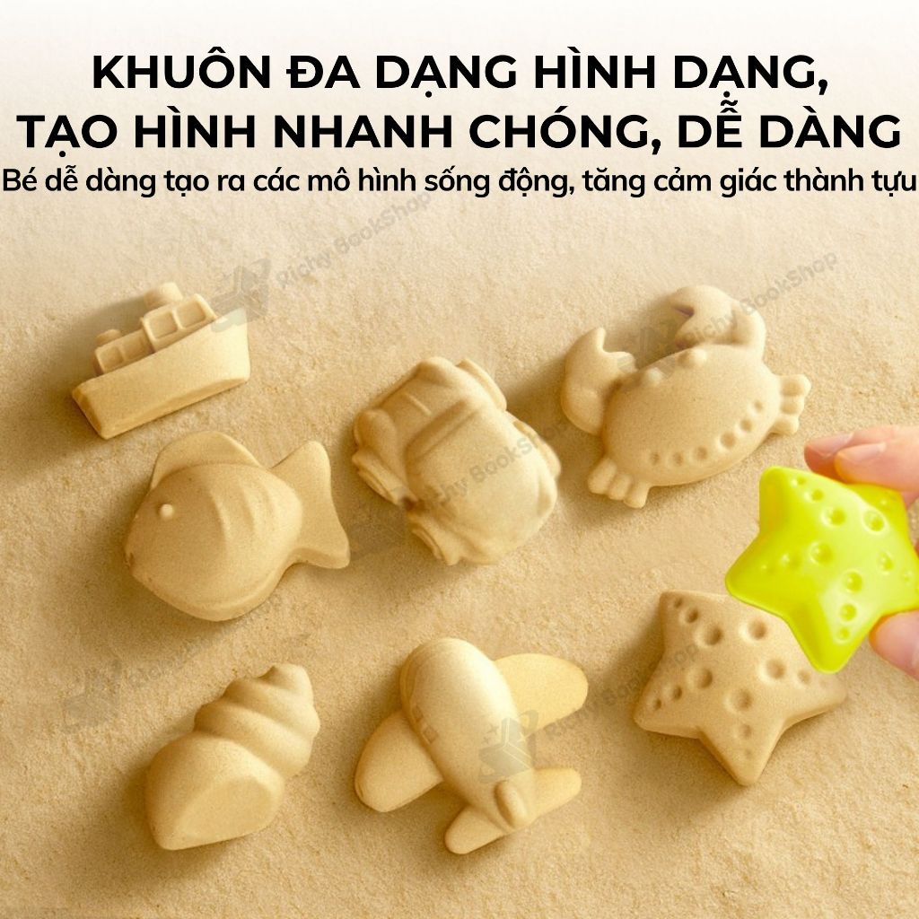 Bộ Cát động lực Mideer an toàn không dính tay Magic Sand Play kèm khuôn mô hình động vật