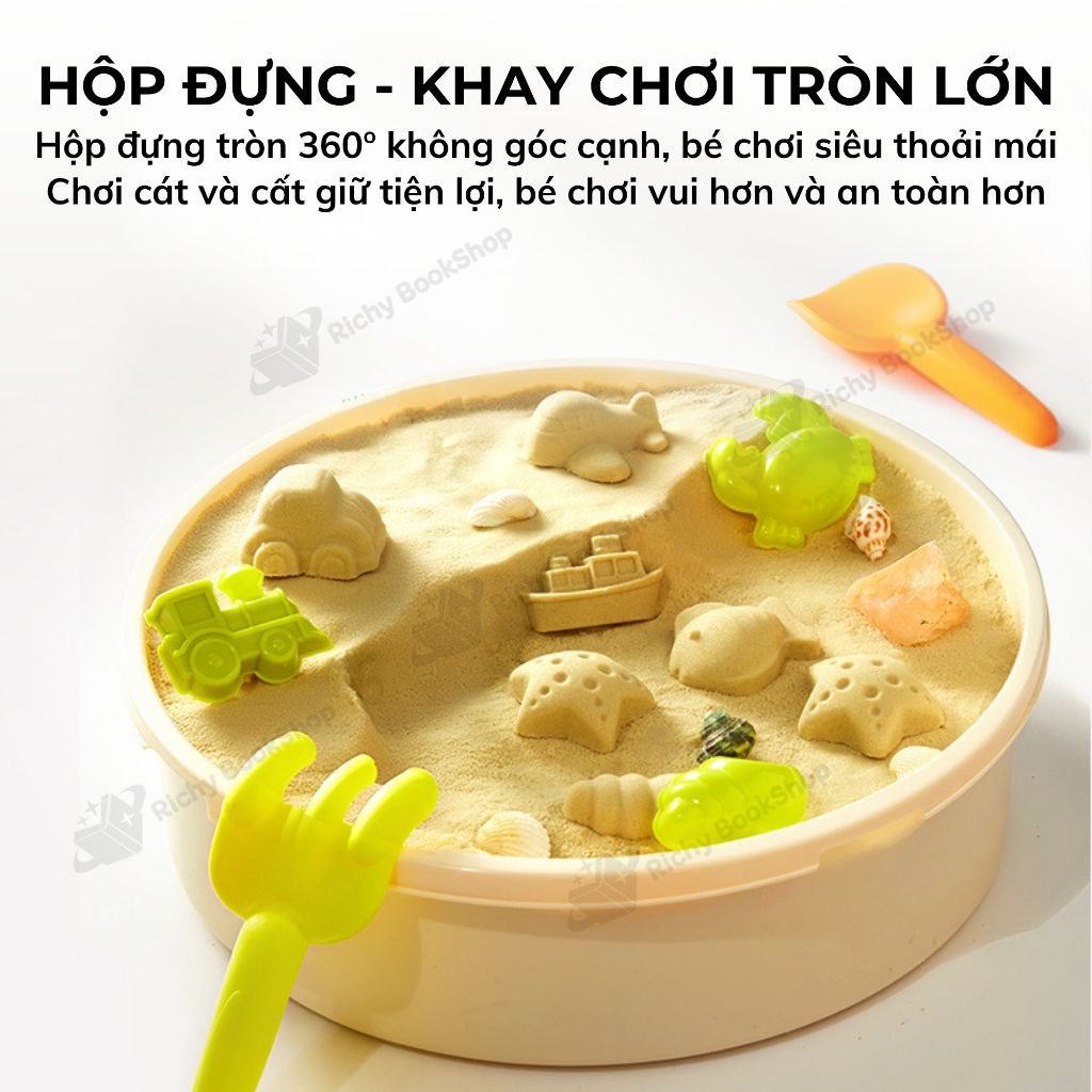 Bộ Cát động lực Mideer an toàn không dính tay Magic Sand Play kèm khuôn mô hình động vật