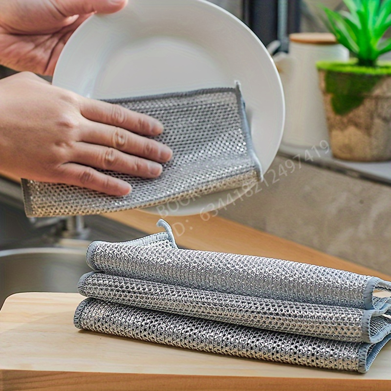 Khăn rửa chén lưới kim loại Tấm lưới kim loại rửa chén xoong nồi đa năng Khăn rửa chén Siêu sạch