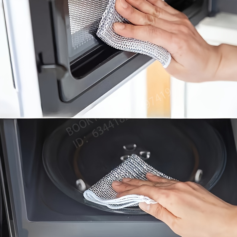 Khăn rửa chén lưới kim loại Tấm lưới kim loại rửa chén xoong nồi đa năng Khăn rửa chén Siêu sạch