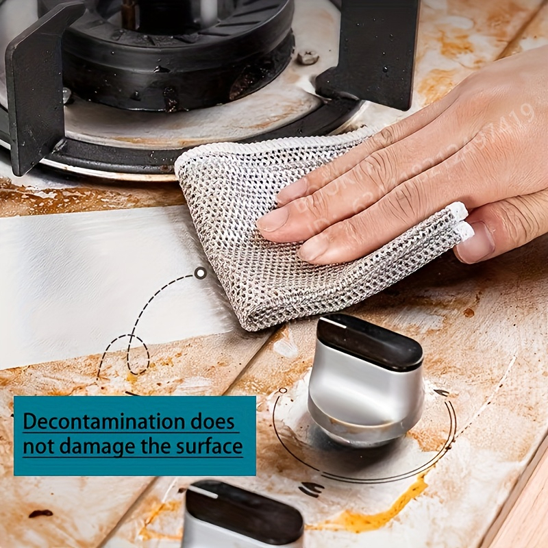 Khăn rửa chén lưới kim loại Tấm lưới kim loại rửa chén xoong nồi đa năng Khăn rửa chén Siêu sạch