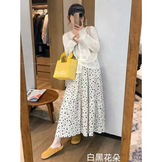 Chân Váy Dài Hoa Nhí Xếp Tầng Vải Xốp Lưng Chun Dáng Chữ A  CV2400 Vintage Đi Biển - Cakecat