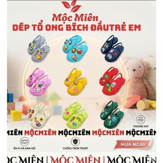 Dép Tổ Ong Bích Đầu Kèm Sticker Có Quai Cho Bé Dép Tập Đi Siêu Nhẹ Nhiều Màu