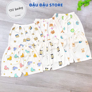 Set 5/10 Quần Đùi Quần Chục Sơ Sinh Tăm Lạnh Cho Bé Trai Bé Gái Vải Mềm Mịn [QT01] Đậu Đậu Store
