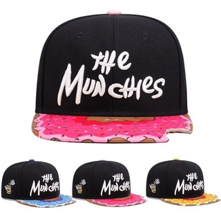 Mũ Snapback The Munchies thêu họa tiết bánh Donut, Mũ hiphop phong cách đường phố cá tính cho nam nữ