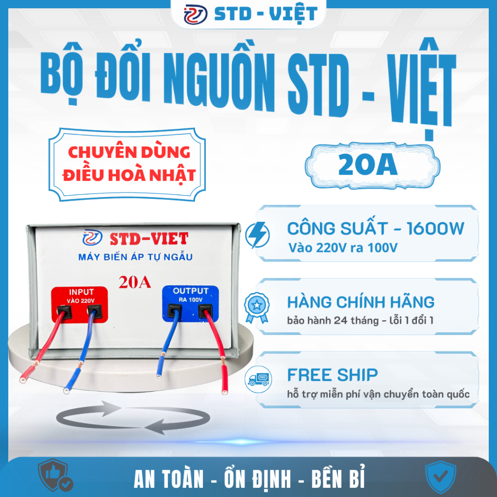 Đổi Nguồn 220V Sang 100V 20A,30A Treo Tường Chuyên Dùng Cho Điều Hoà NHẬT Bảo Hành 2 Năm STD-VIỆT
