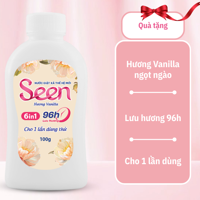 [QUÀ TẶNG KHÔNG BÁN] Seen Hương Hương Vanilla – Seen 6in1 Nước Giặt Thế Hệ Mới, Lưu Hương 96H